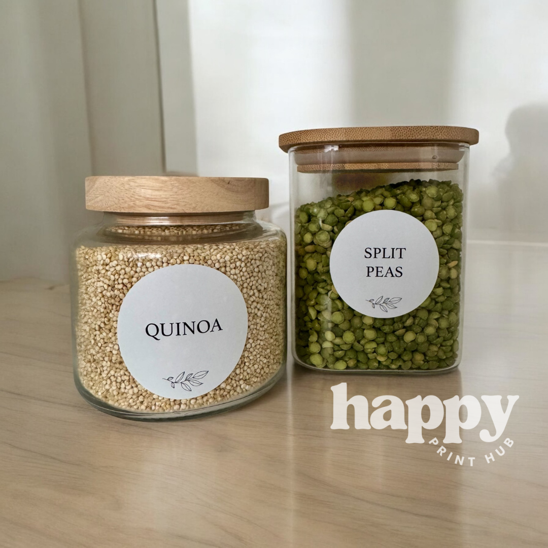 Pantry Labels | Round 55mm | Custom Peel + Stick