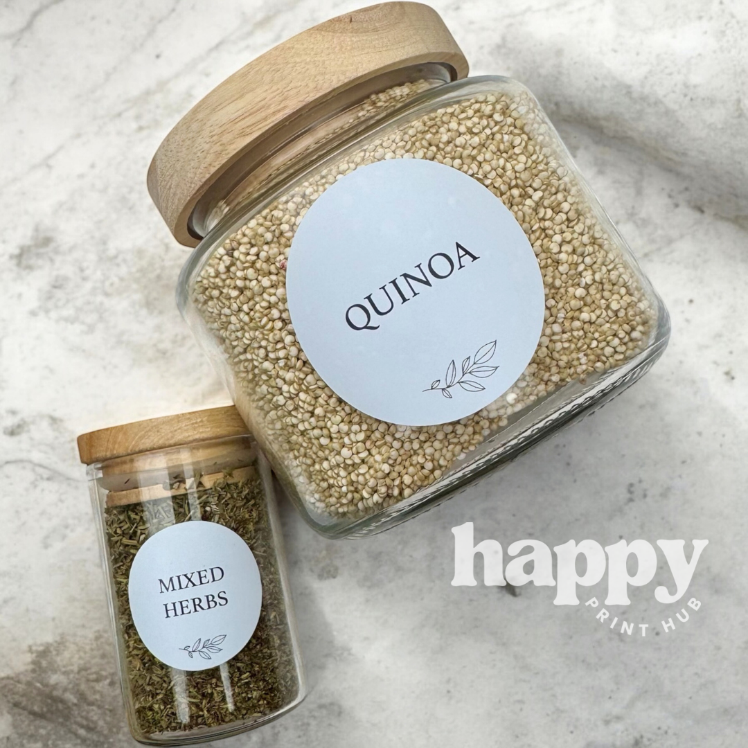 Pantry Labels | Round 55mm | Custom Peel + Stick