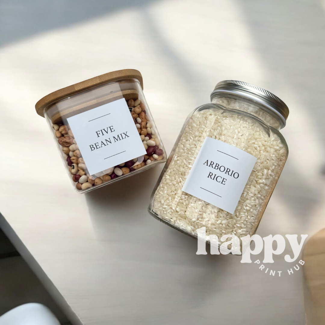 Pantry Labels | Square 55mm x 55mm | Custom Peel + Stick