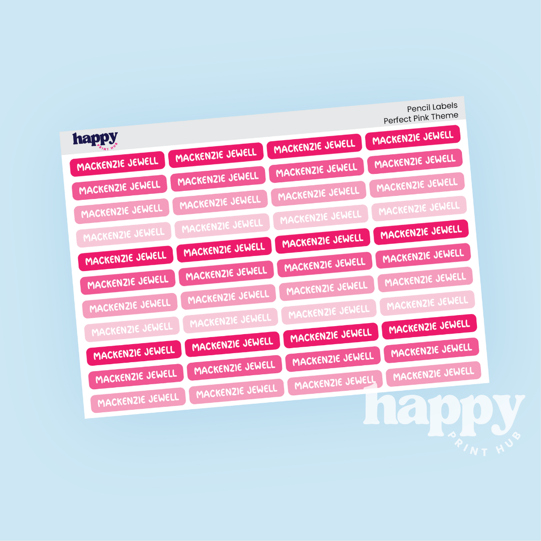 School Labels | Pencil Sized Pack