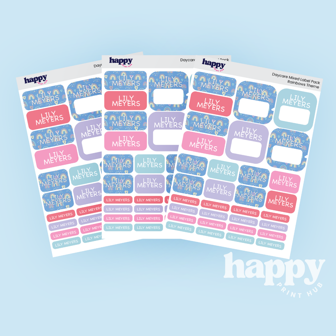Daycare Labels | Mixed Sized | 96 Pack